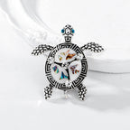 Rhinestone Enamel Sea Turtle Brooch PA5325