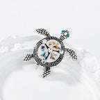 Rhinestone Enamel Sea Turtle Brooch PA5325