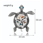 Rhinestone Enamel Sea Turtle Brooch PA5325
