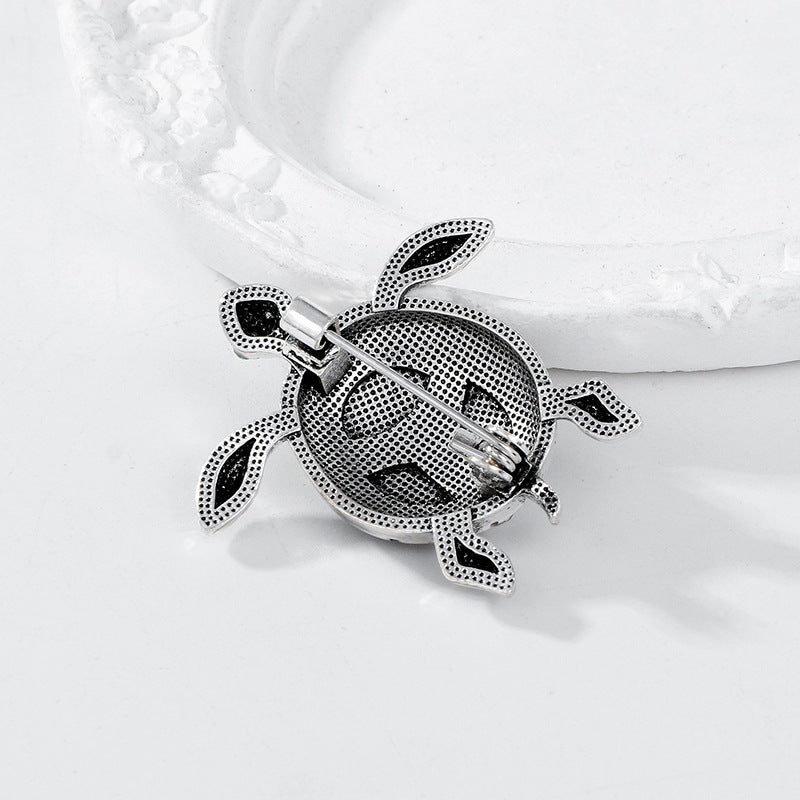 Rhinestone Enamel Sea Turtle Brooch PA5325