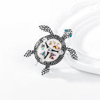 Rhinestone Enamel Sea Turtle Brooch PA5325
