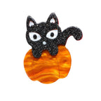 Halloween Little Pumpkin Cat Brooch PA5344