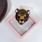 Large Cheetah Face Vintage Style Acrylic Brooch PA5389