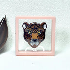 Large Cheetah Face Vintage Style Acrylic Brooch PA5389
