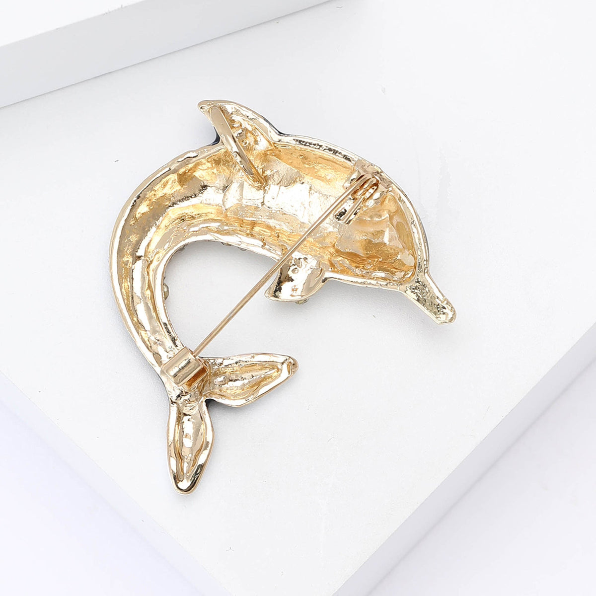 Cute Drip Oil Rhinestone Dolphin Brooch PA5395