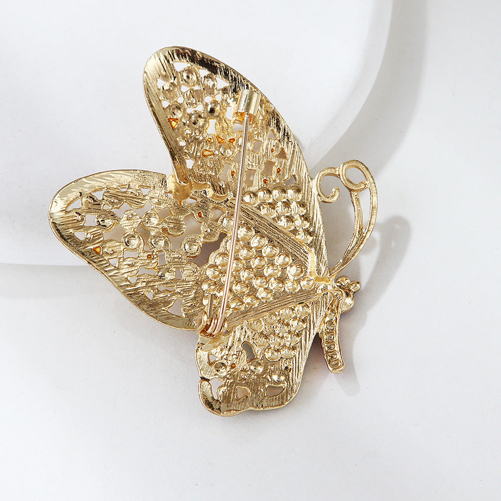 Rhinestone Butterfly Alloy Brooch PA5398