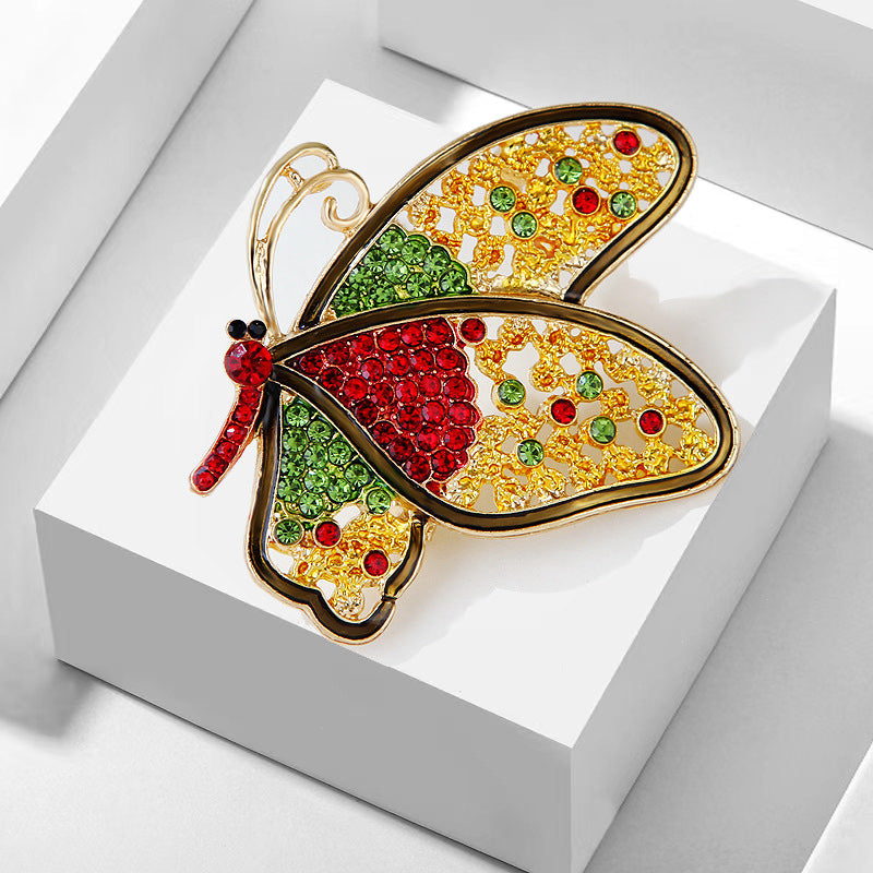 Rhinestone Butterfly Alloy Brooch PA5398