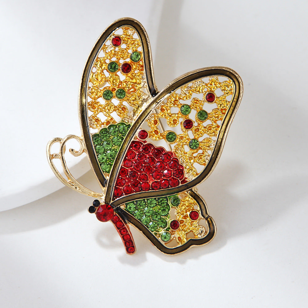 Rhinestone Butterfly Alloy Brooch PA5398