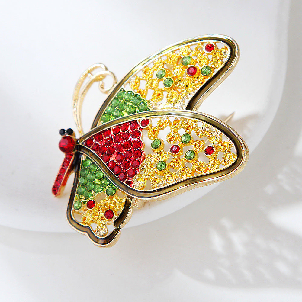 Rhinestone Butterfly Alloy Brooch PA5398
