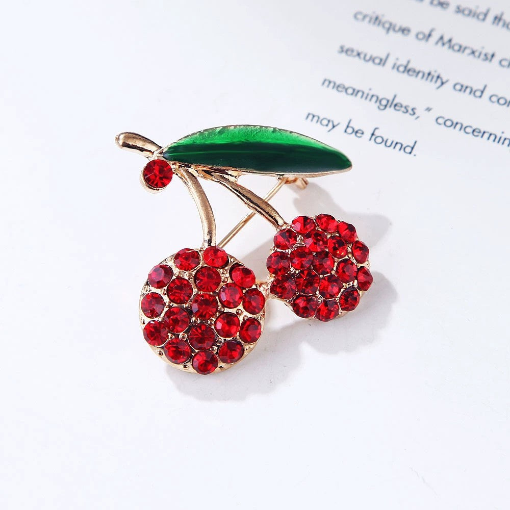 Cherry Drop Oil Brooch PA5424