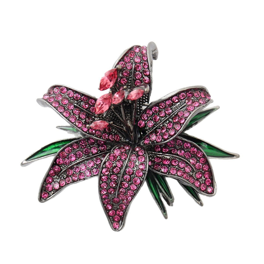 Lily Rhinestone-Embellished Alloy Brooch PA5453