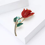 Rhinestone Rose Brooch PA5461