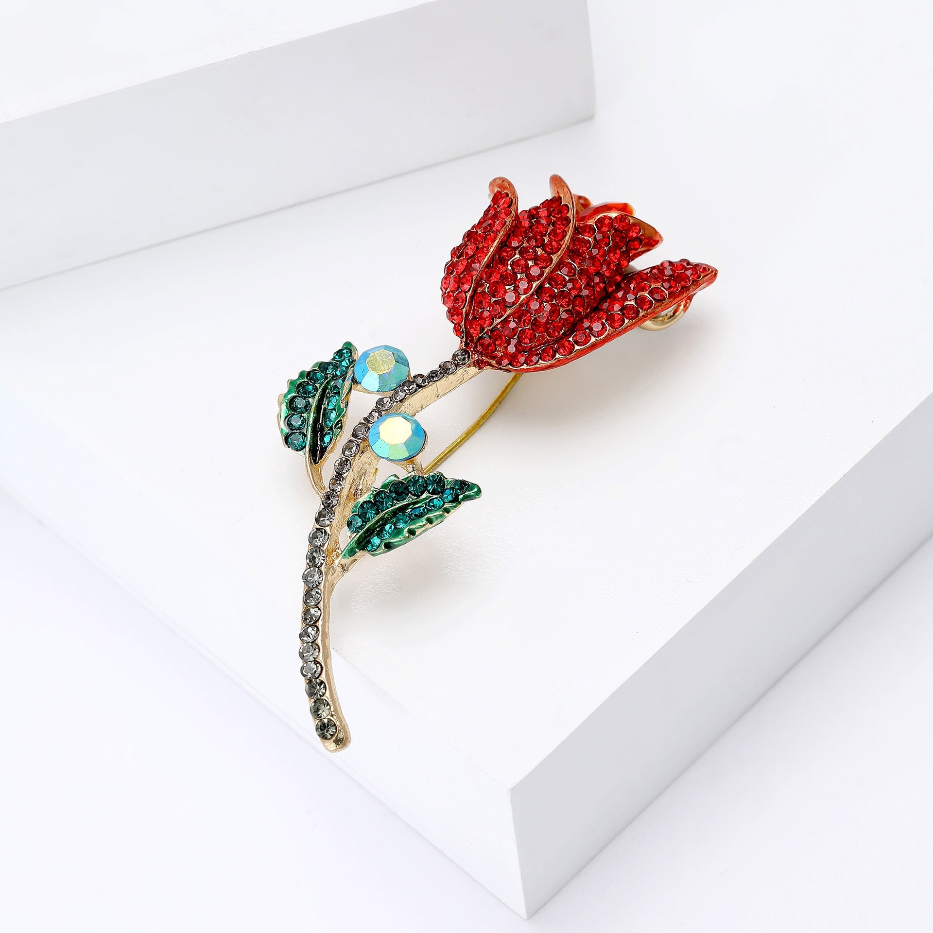 Rhinestone Rose Brooch PA5461