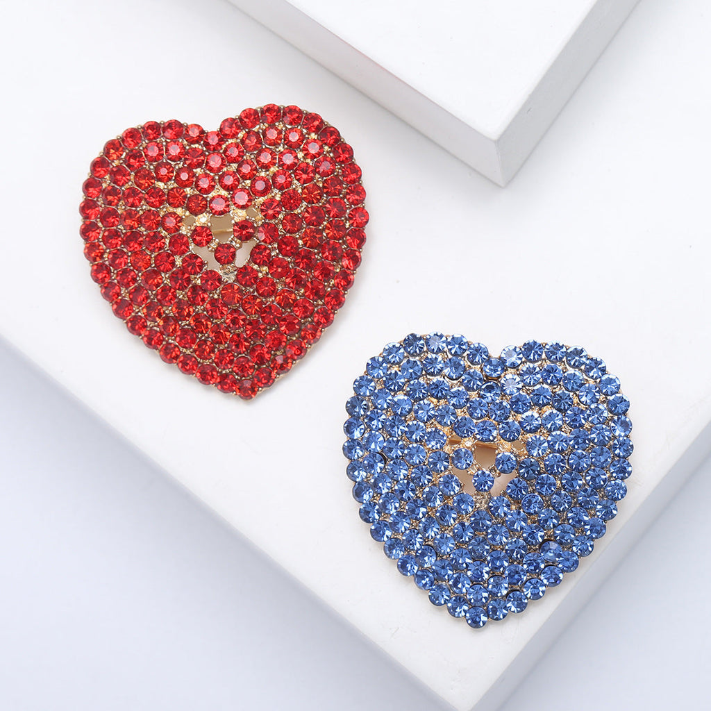 Rhinestone Heart Brooch PA5464