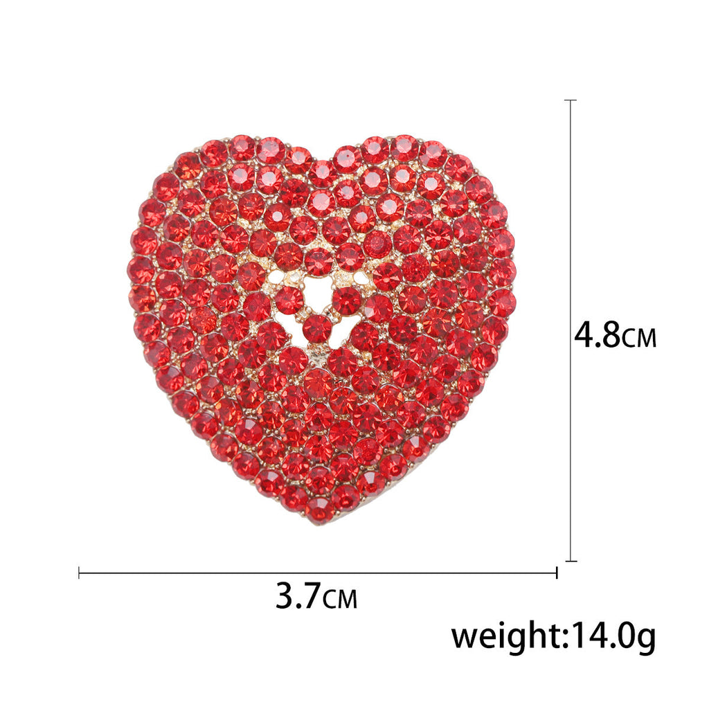 Rhinestone Heart Brooch PA5464