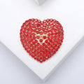 Rhinestone Heart Brooch PA5464