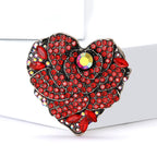 Flower Heart Rhinestone Brooch PA5470
