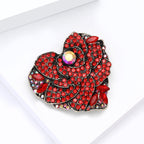 Flower Heart Rhinestone Brooch PA5470
