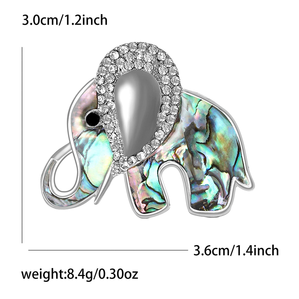 Elephant  Alloy Rhinestone Brooch PA5471