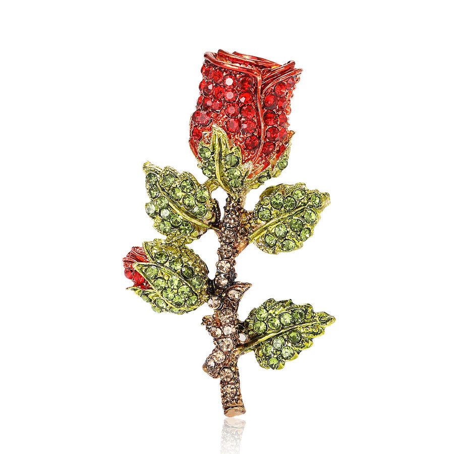 Rose Rhinestone Brooch PA5473