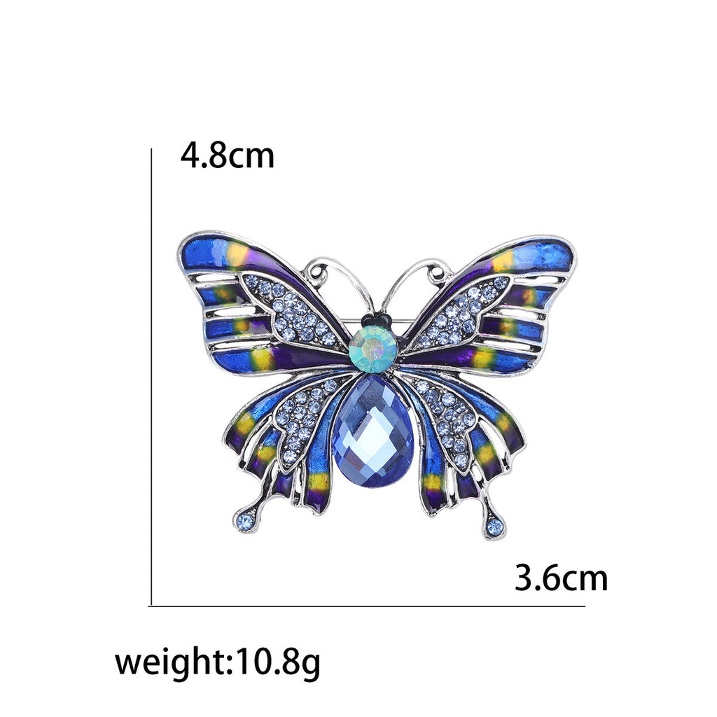 Butterfly Alloy Rhinestone Brooch PA5477