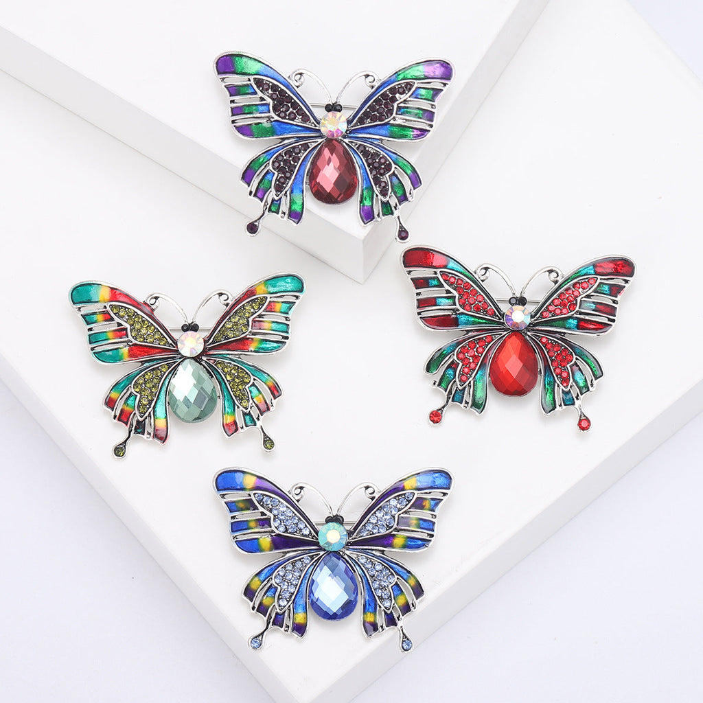 Butterfly Alloy Rhinestone Brooch PA5477