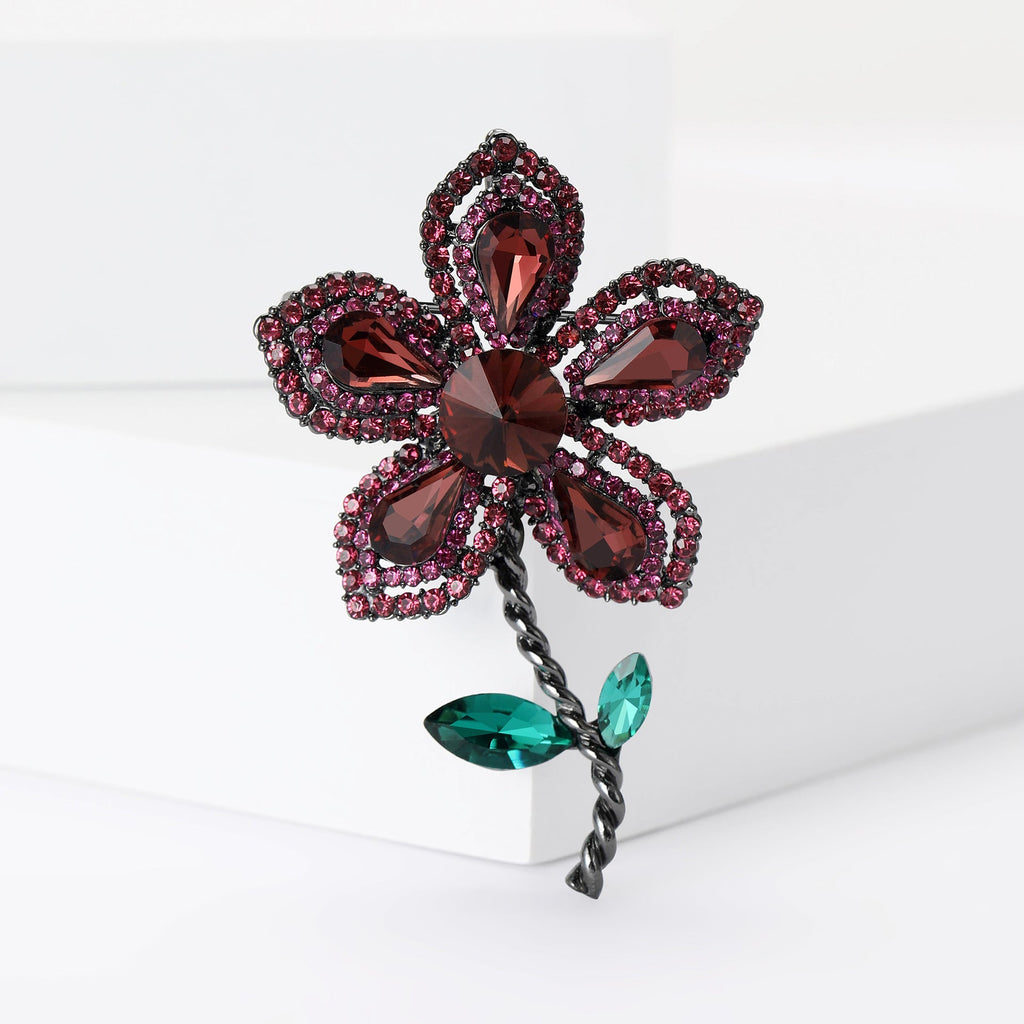 Rhinestone Flower Brooch PA5479