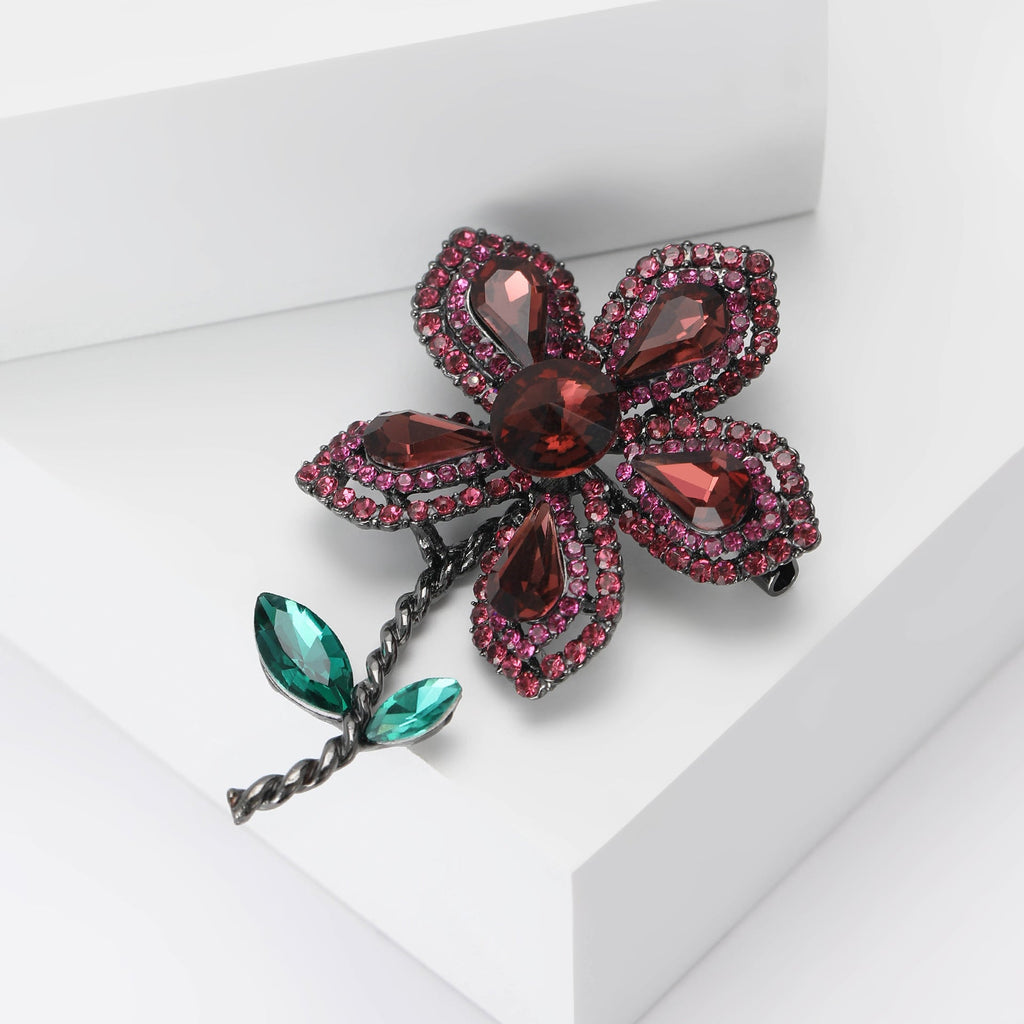 Rhinestone Flower Brooch PA5479