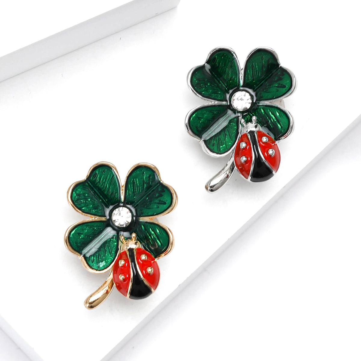 Ladybug Clover Brooch PA5480 - view 2