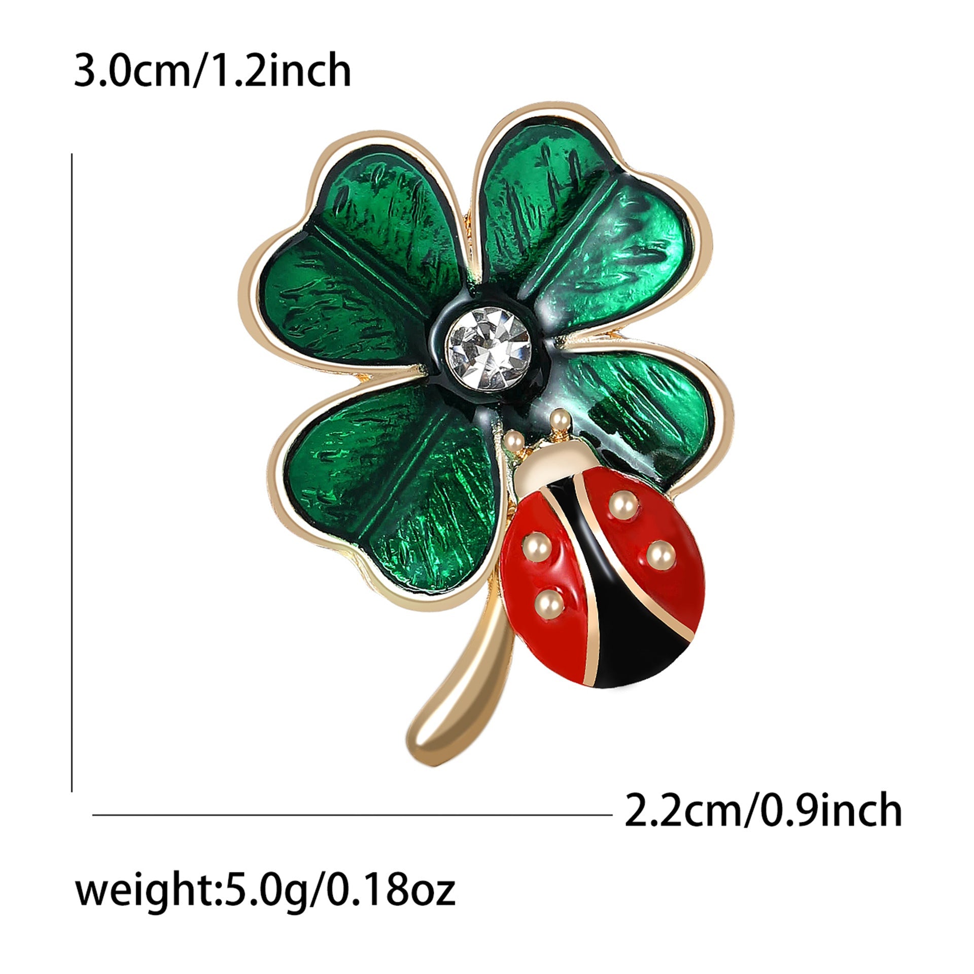 Ladybug Clover Brooch PA5480