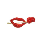 Red Lipped And Rose Rhinestone Alloy Brooch PA5504