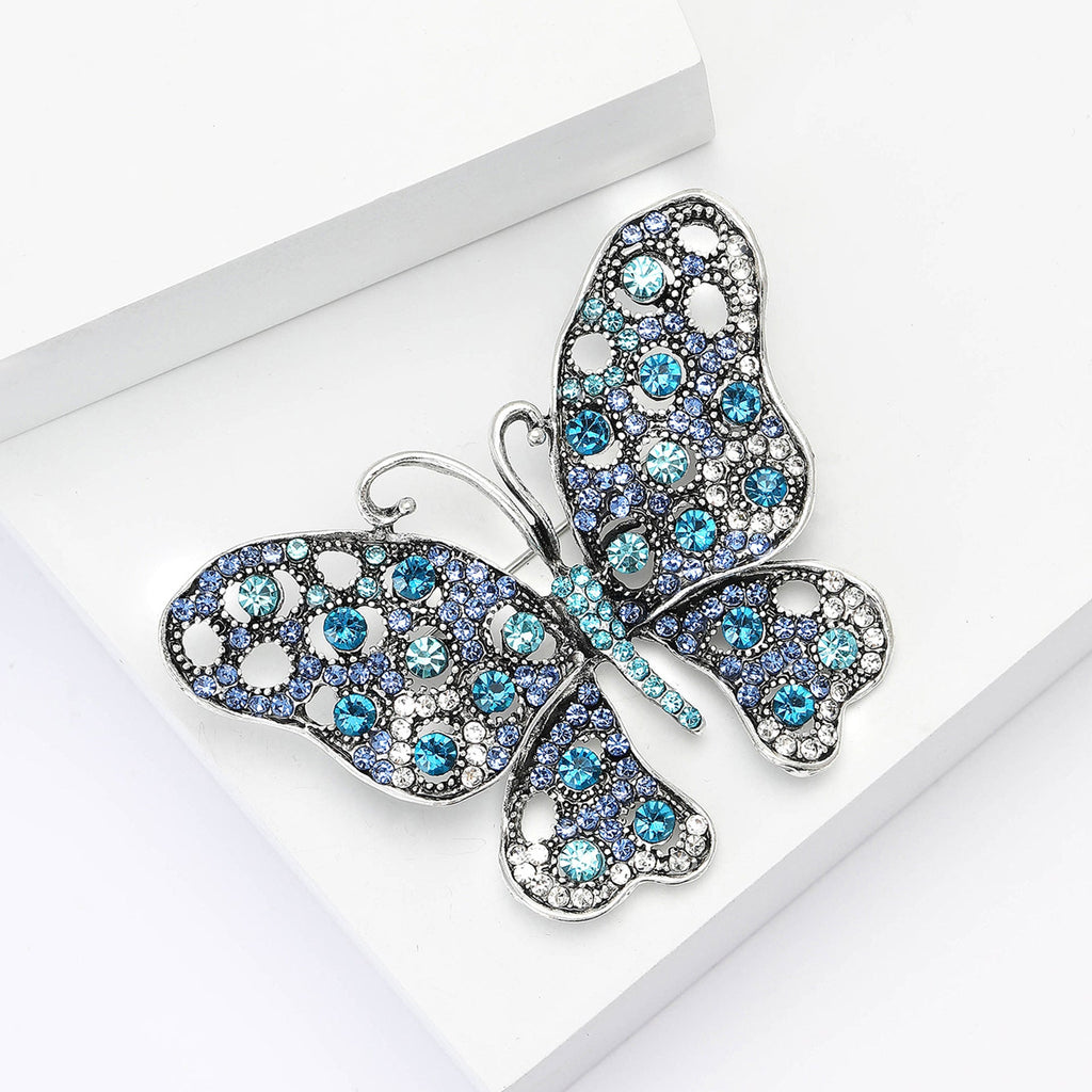 Butterfly Rhinestone Alloy Brooch PA5627
