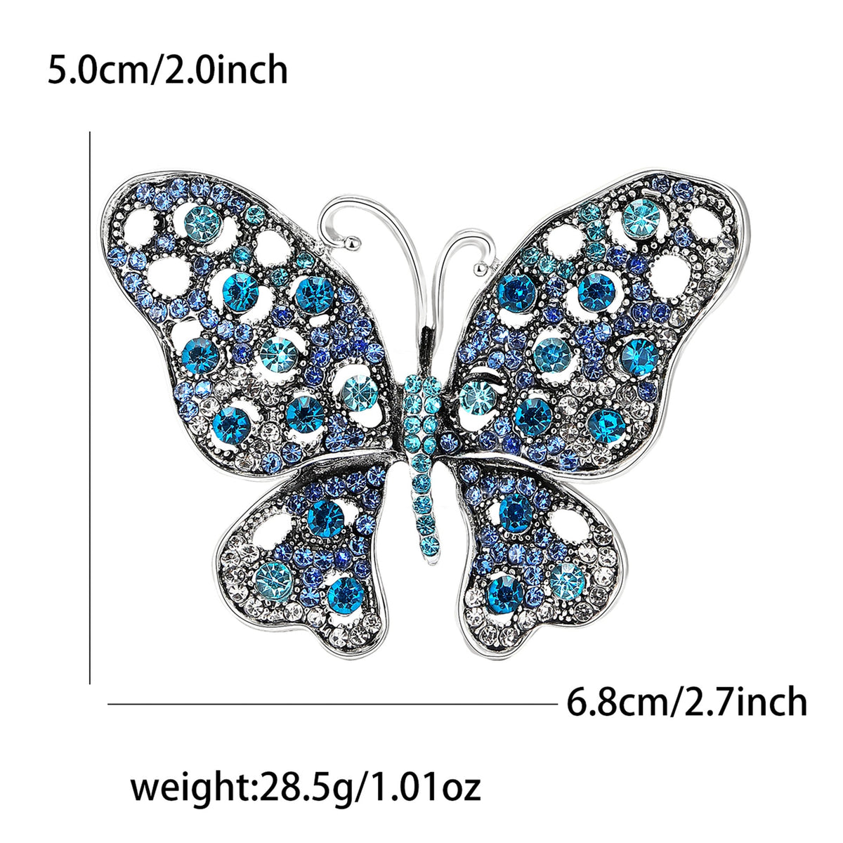Butterfly Rhinestone Alloy Brooch PA5627