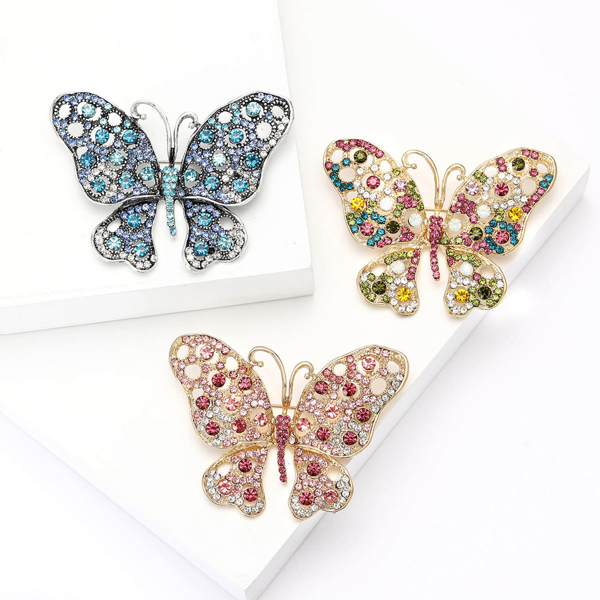 Butterfly Rhinestone Alloy Brooch PA5627