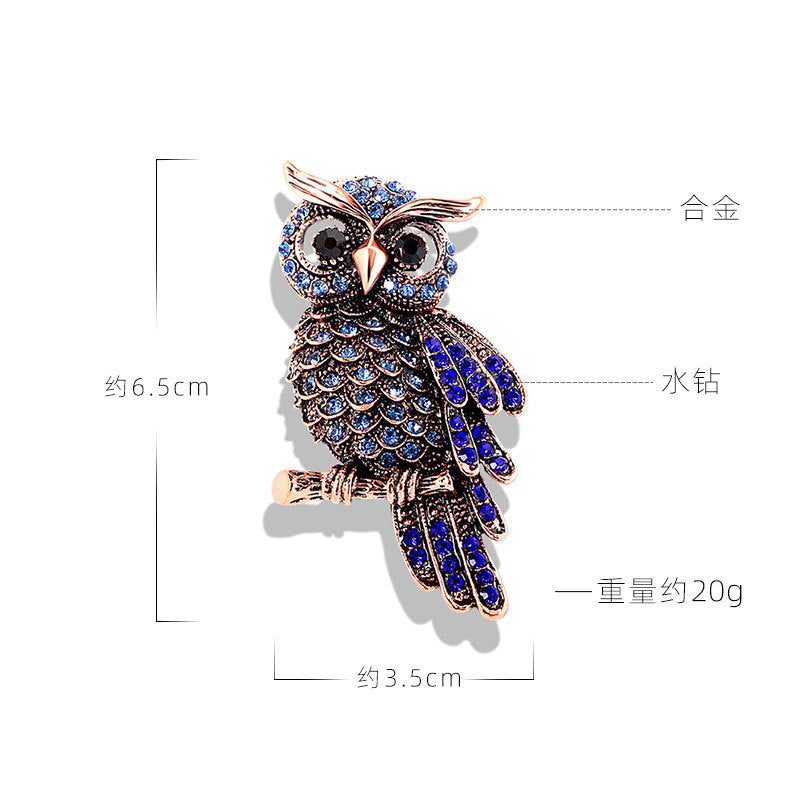 Owl Rhinestone Brooch PA5539
