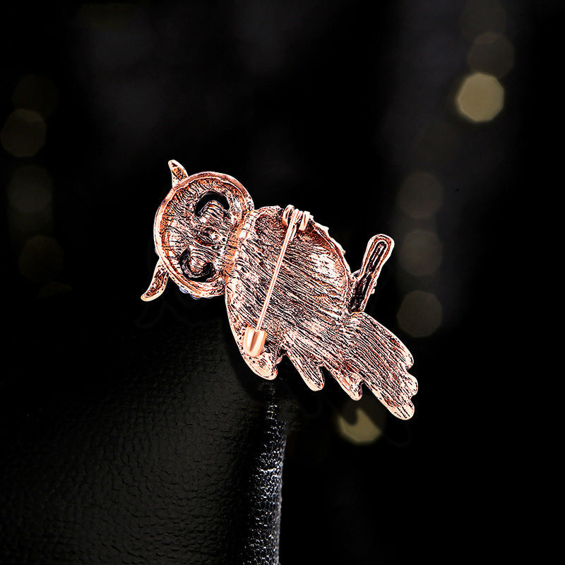 Owl Rhinestone Brooch PA5539