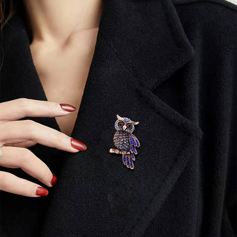 Owl Rhinestone Brooch PA5539