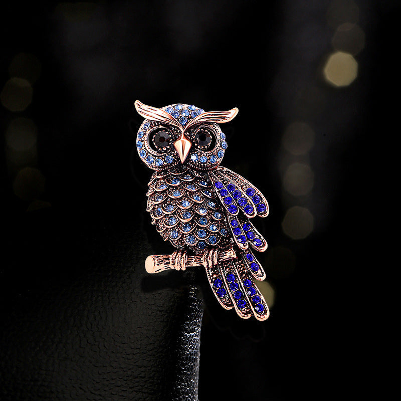 Owl Rhinestone Brooch PA5539