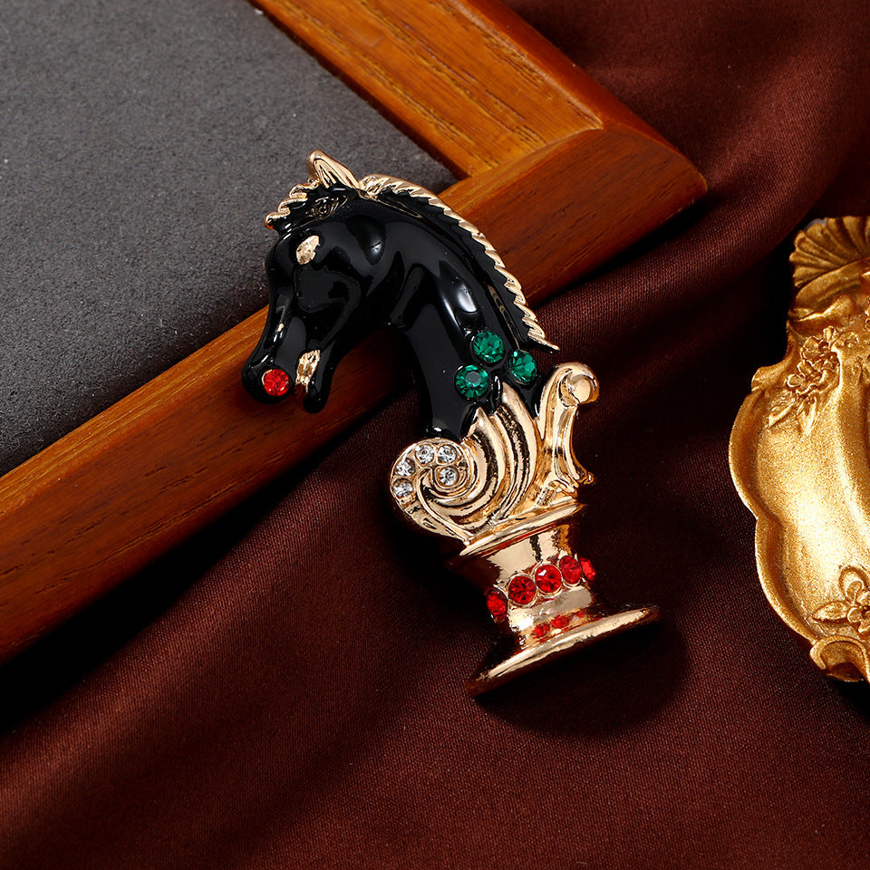 Chess Horse Shaped Brooch PA5543