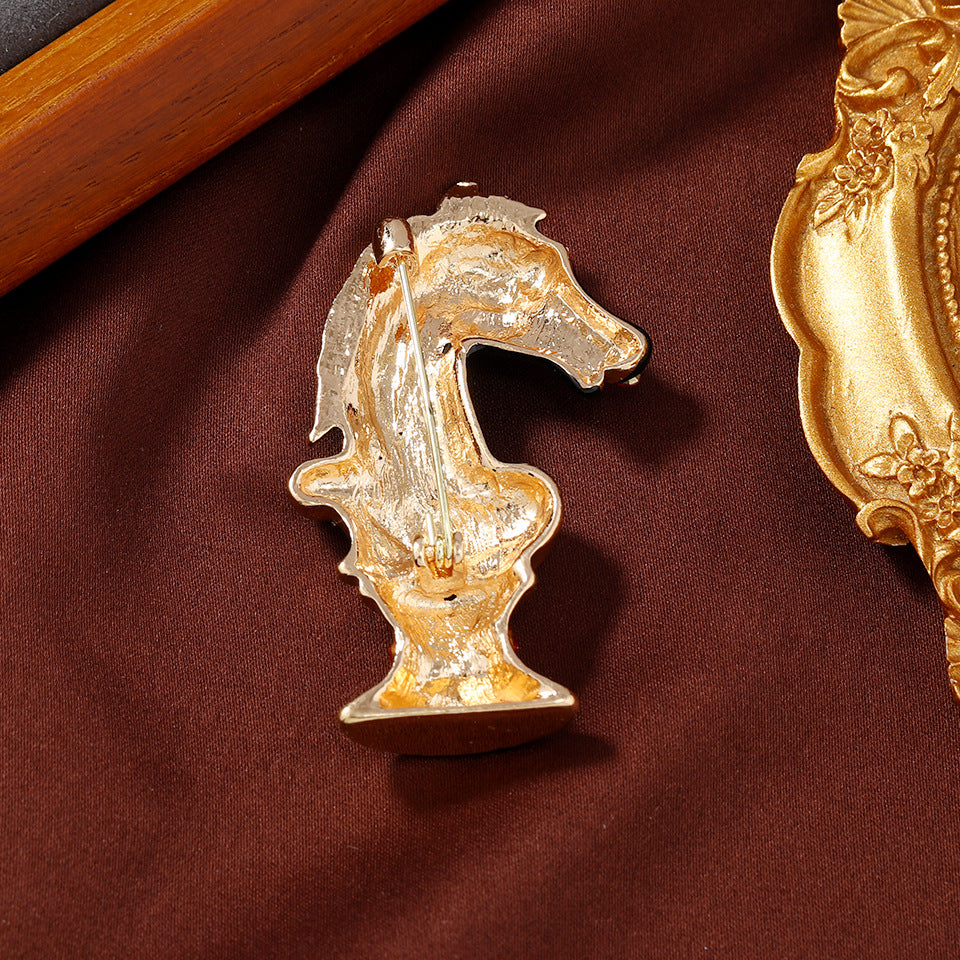 Chess Horse Shaped Brooch PA5543