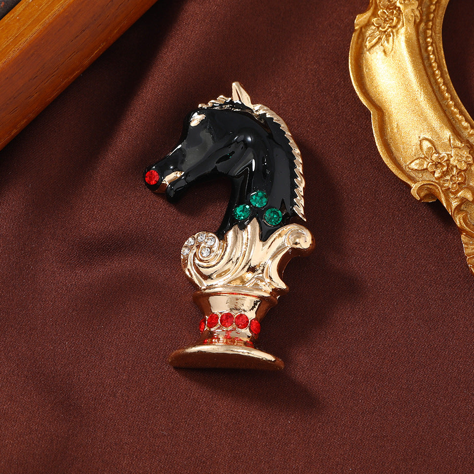Chess Horse Shaped Brooch PA5543