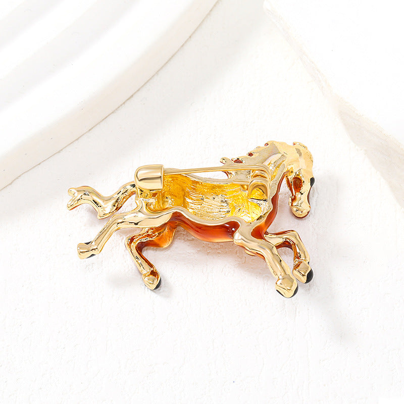 Galloping Horse Alloy Brooch PA5546