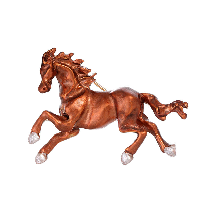 Galloping Horse Alloy Brooch PA5546