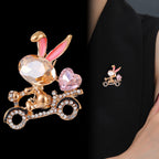 Bicycle Bunny Rhinestone Brooch PA5548