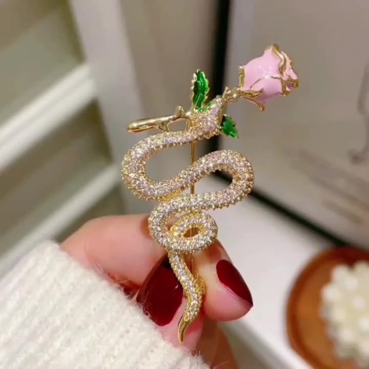 Rose Snake Brooch PA5556