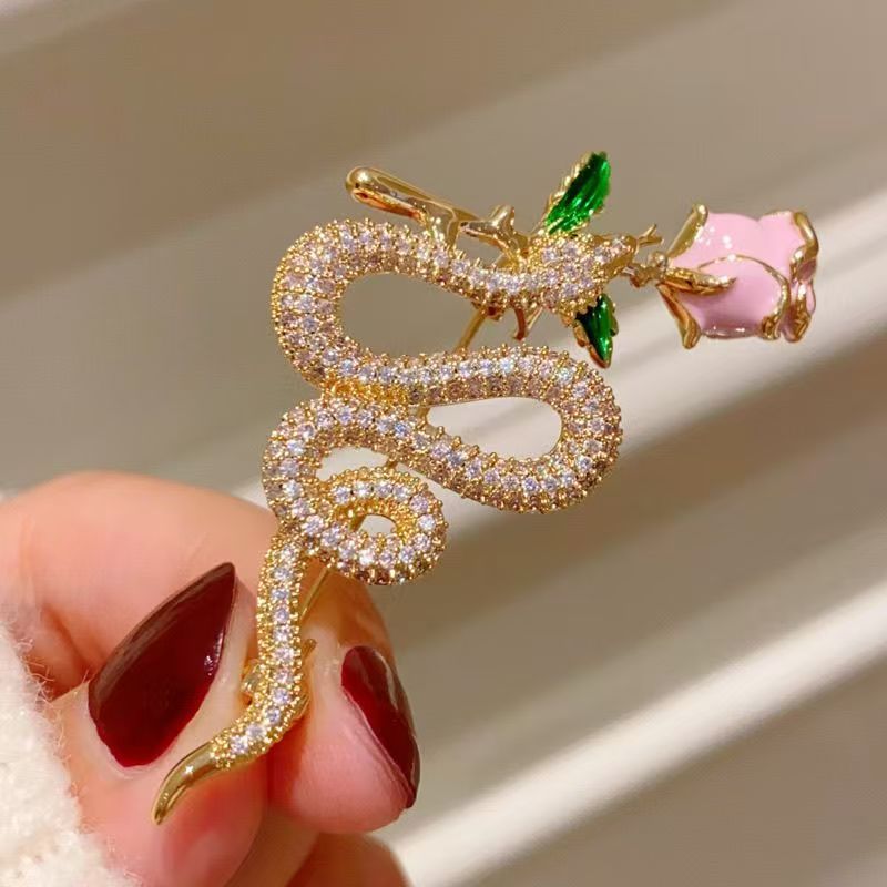 Rose Snake Brooch PA5556