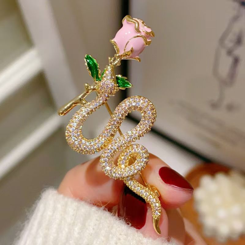 Rose Snake Brooch PA5556