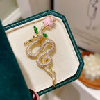 Rose Snake Brooch PA5556