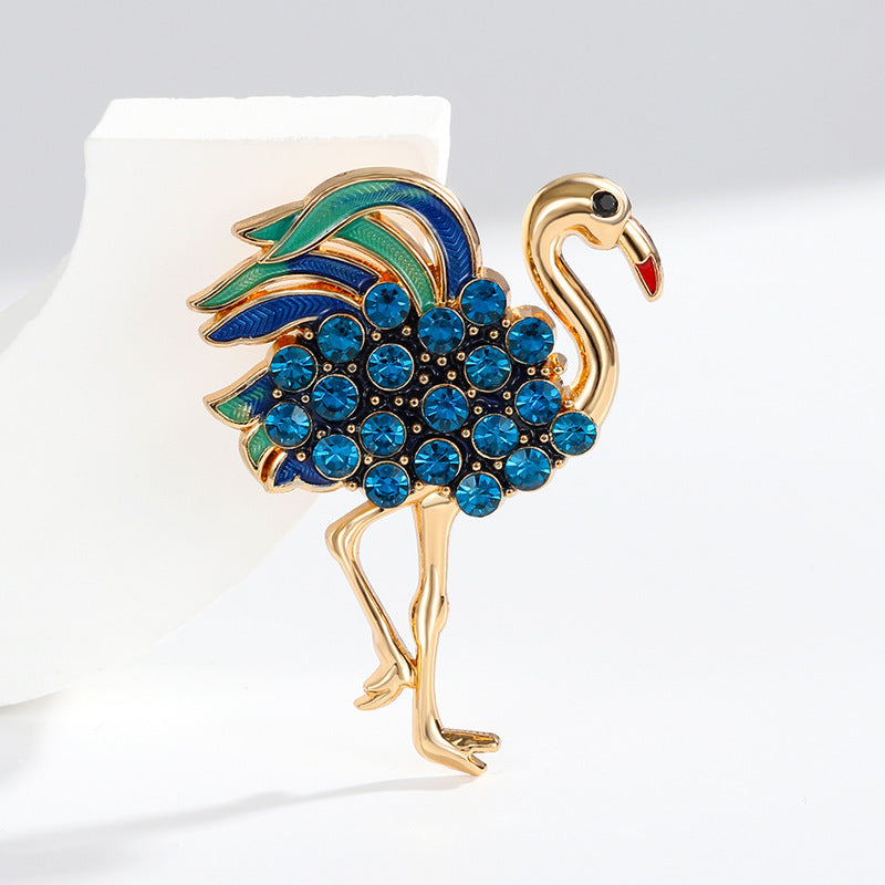 Flamingo Rhinestone Brooch PA5560