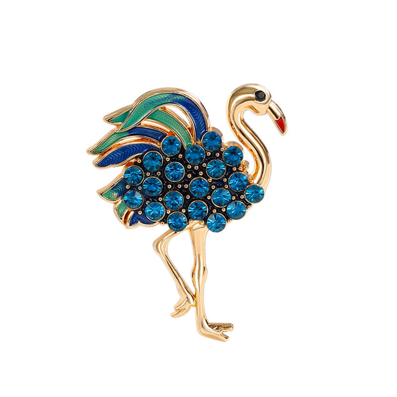 Flamingo Rhinestone Brooch PA5560